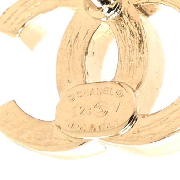 CHANEL 
Metal Crystal CC Chain Cuff Earrings Gold - Picture 4 of 5